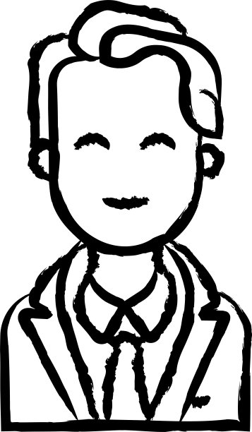 男人，手绘矢量头像插画图片下载