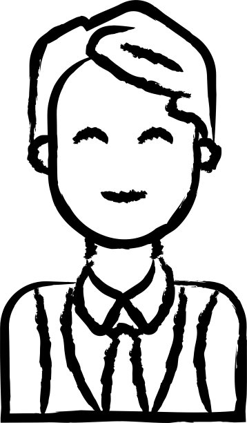 男人，手绘矢量头像插画图片下载