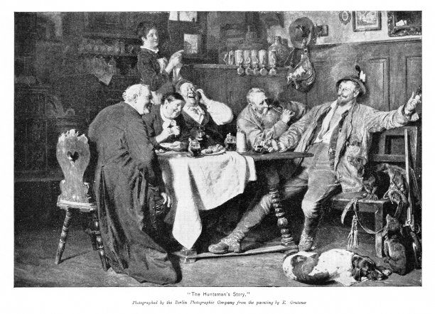 德国艺术家爱德华·格鲁茨纳的《猎人的故事》，艺术图片下载