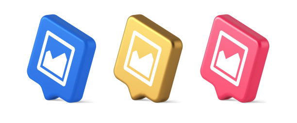 图形图表数学利润商业平方按钮三维逼真的语音气泡等距图标图片下载