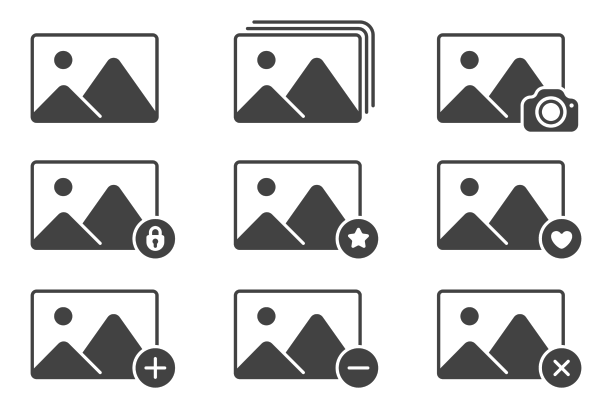 一套图像画廊图标收集数字图片下载