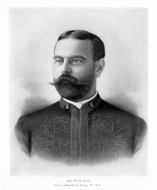 约翰·菲利普·索萨照片肖像，美国乐队指挥和作曲家，19世纪音乐史和文化图片下载