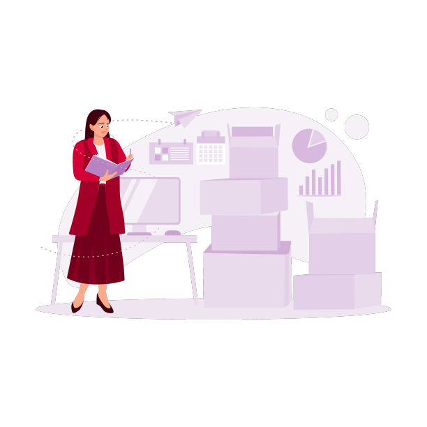 图为一位年轻的中小企业企业家正在检查图片下载