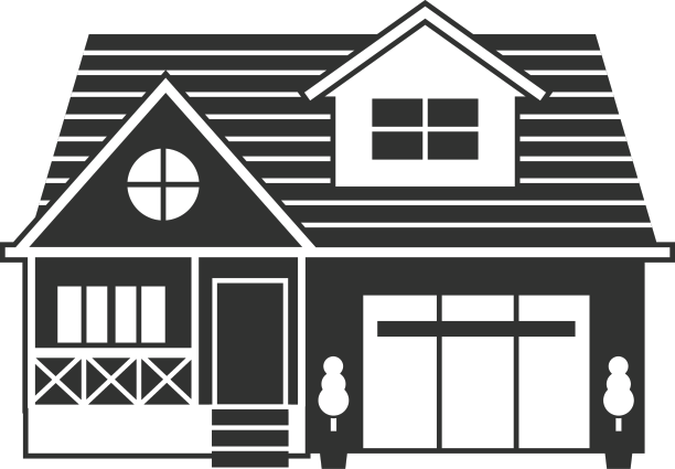 简单的房子与车库图标图片下载