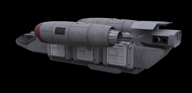 星际航天飞机隔离在黑色，左侧视图图片下载