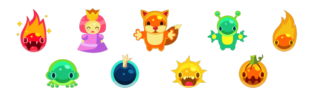 平面资产的手机游戏与有趣的生物图片下载