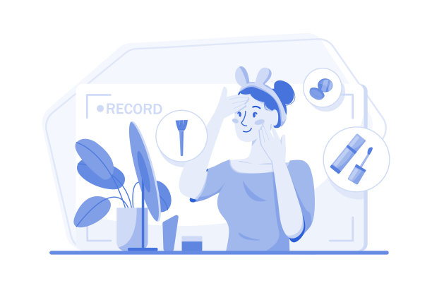 美妆视频博主给化妆教程图片下载