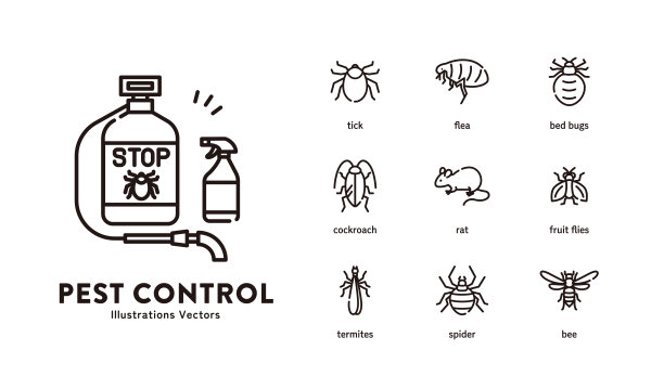 害虫控制害虫昆虫图标集图片下载