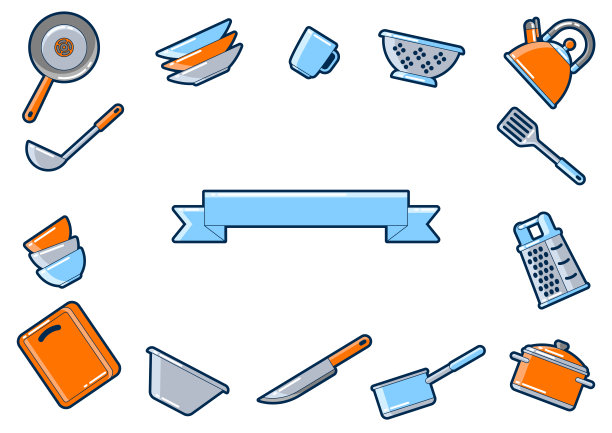 厨房用具背景。餐厅烹饪工具。图片下载