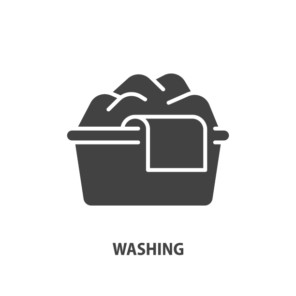 衣服在篮子里的字形图标洗涤符号图片下载
