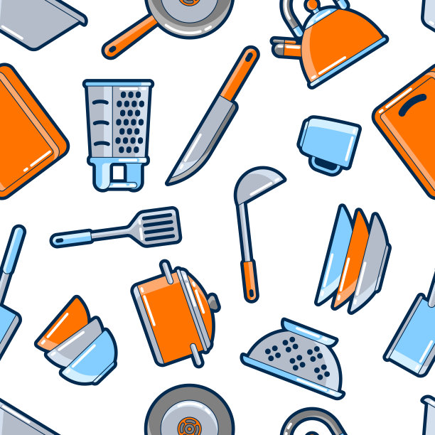 厨房用具图案。餐厅烹饪工具。图片下载