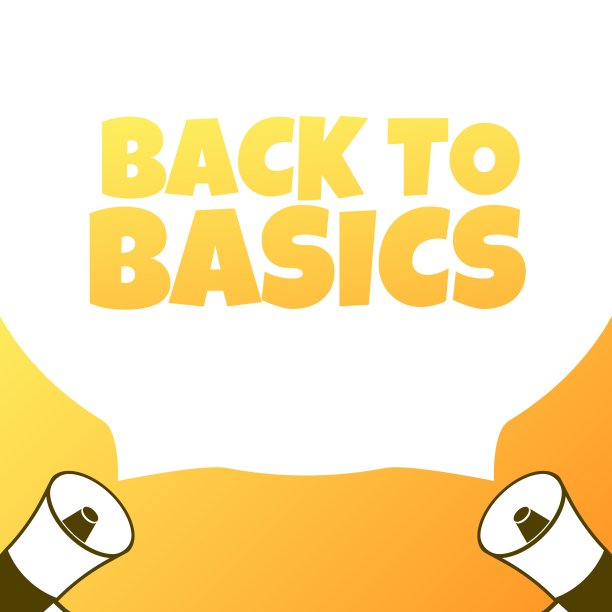 回到基本符号。平面，黄色，扬声器图标，回归基本标志。矢量图标图片下载