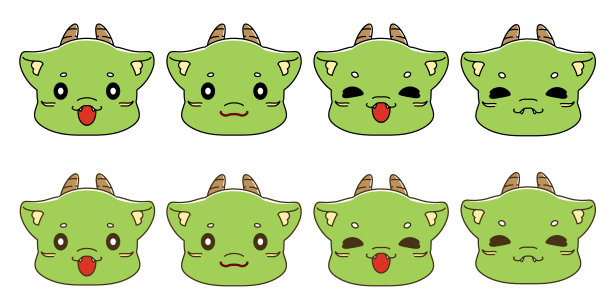 龙字脸图标插画素材图片下载