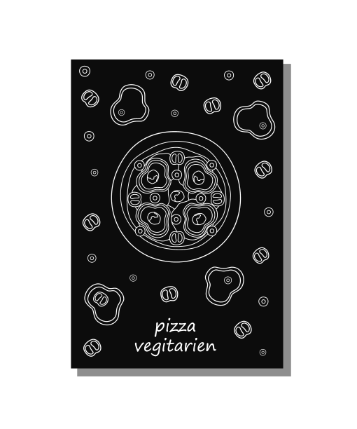 披萨海报，白色轮廓，签名图片下载