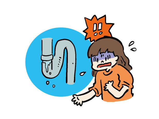 一个女人被漏水的水管弄糊涂了图片下载