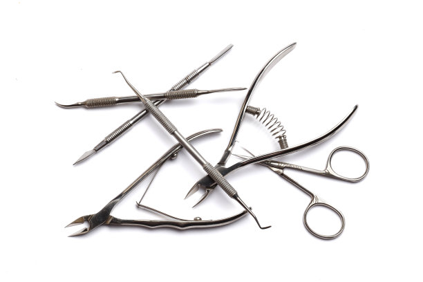 一套工具的美甲隔离在白色的背景。绝缘。图片下载