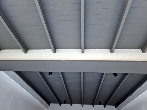 混合混凝土硬木屋面结构。图片下载