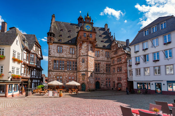 马尔堡市政厅，德国图片下载
