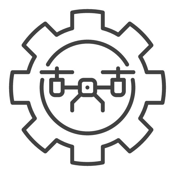 无人机内齿轮矢量四轴飞行器配置轮廓图标图片下载