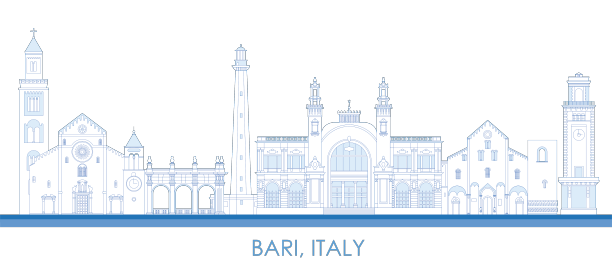 勾勒城市的天际线全景巴里意大利图片下载