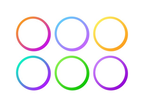 圆模型。平面，彩色，渐变圆圈照片模型，社交媒体，模板的故事在社交网络上。矢量图标图片下载