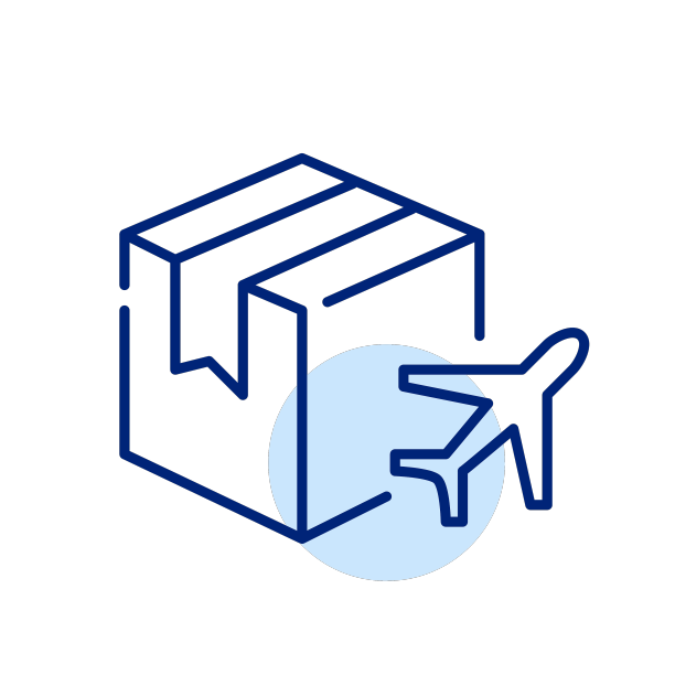 全球包裹递送纸板箱和飞机图片下载