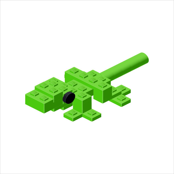 绿蜥蜴是等距的。向量图片下载