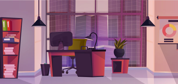 现代办公室内饰卡通图案大可爱图片下载