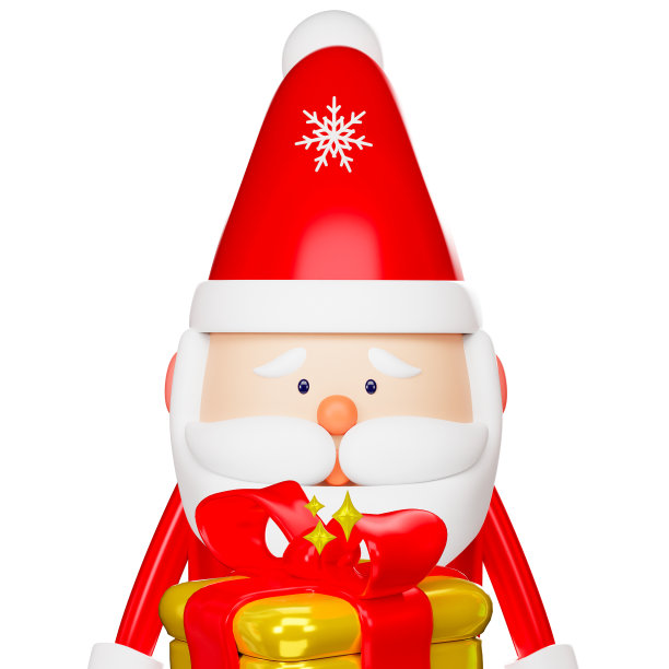 圣诞老人3D效果图为节日期间的各种数码创作带来欢乐和魅力。理想的增强季节性设计和演示孤立的白色背景。剪切路径。图片下载