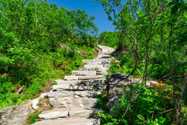 佛罗亚山徒步小径上的Djevelporten或魔鬼门。挪威活动著名景点图片下载