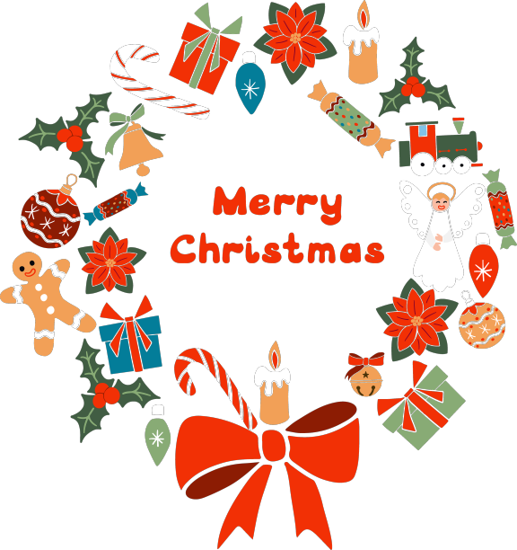 圣诞花环与简约的平面项目图片下载