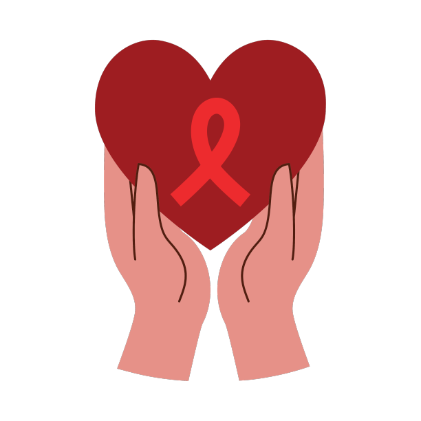 艾滋病日丝带在心中用手牵图片下载