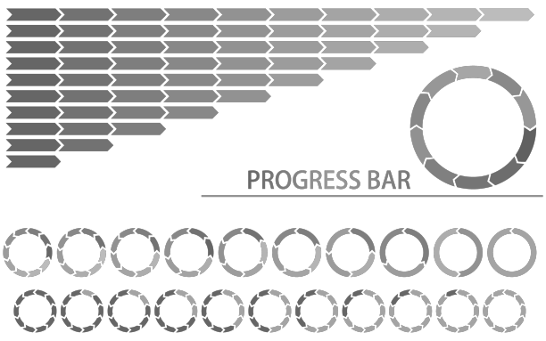 简单的单色进度条信息图图片下载