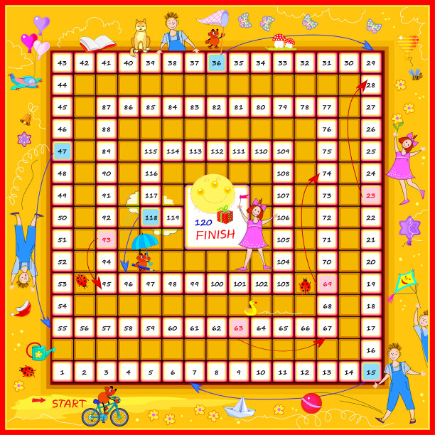 为小孩子玩的骰子棋盘游戏。假期的冒险。可打印的婴儿书页。发展计数技能。研究数字。矢量卡通插图的孩子。玩在线。图片下载