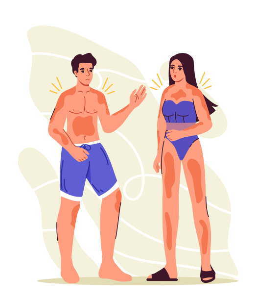 晒伤人矢量概念图片下载