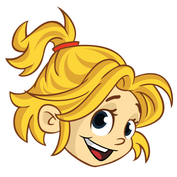 卡通小女孩矢量插画图片下载