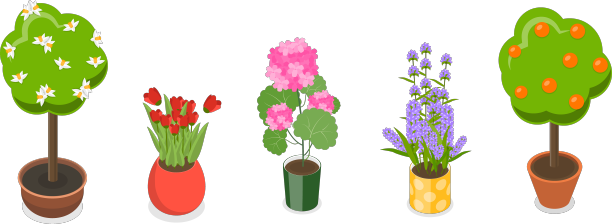 三维等距平面套花园花图片下载