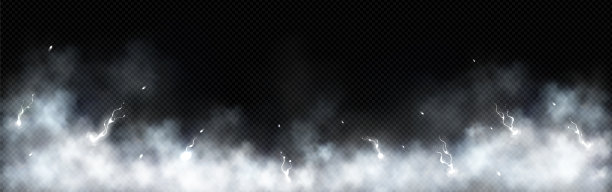 边界由白烟和闪电组成图片下载