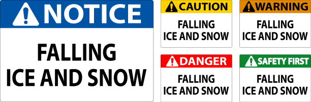 注意冰雪降落的标志图片下载