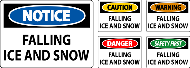 注意冰雪降落的标志图片下载