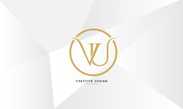 字母图标字母组合符号VU或UV图片下载