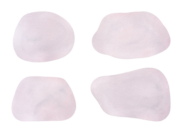 一组水彩画的石头，在白色的背景上用手画出来。图片下载