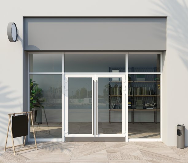 现代白色办公室入口大门图片下载