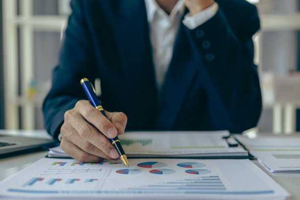 会计拿着文件准备业绩分析报告高管在工作中使用在线计算机软件创建文件分析财务数据。特写照片图片下载