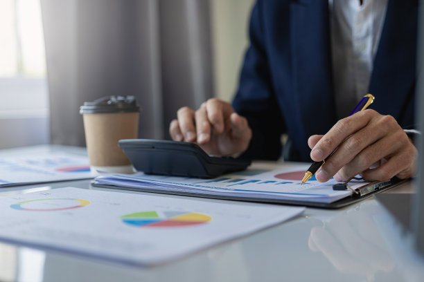 会计拿着文件准备业绩分析报告高管在工作中使用在线计算机软件创建文件分析财务数据。特写照片图片下载