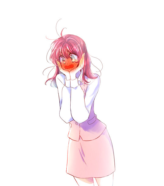 可爱的害羞的女办公室职员图片下载