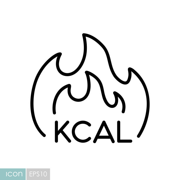 Kcal火矢量图标。燃烧卡路里，燃烧脂肪图片下载