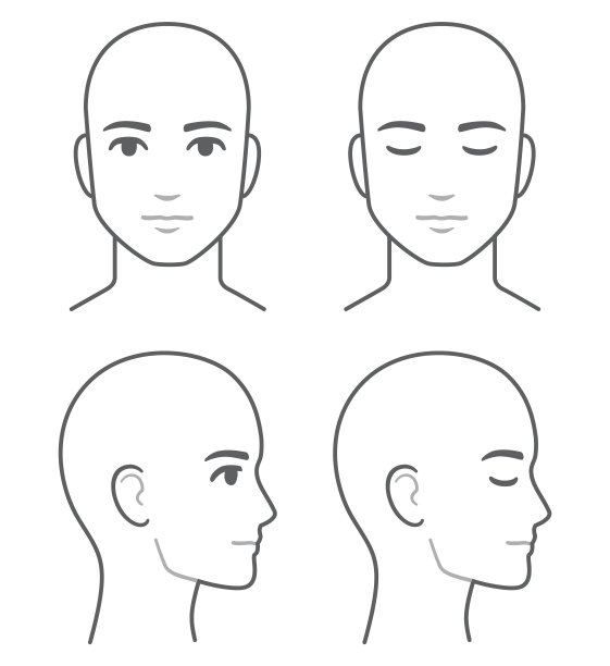 男性面部和头部轮廓信息图模板图片下载