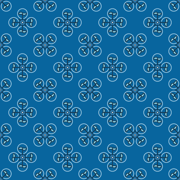 四旋翼矢量概念蓝色现代无缝图案图片下载