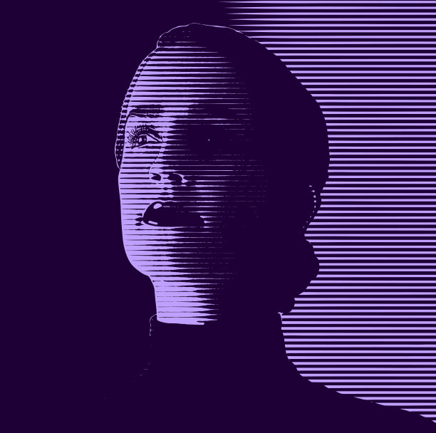 黑色电影风格的近距离肖像自信的女人图片下载